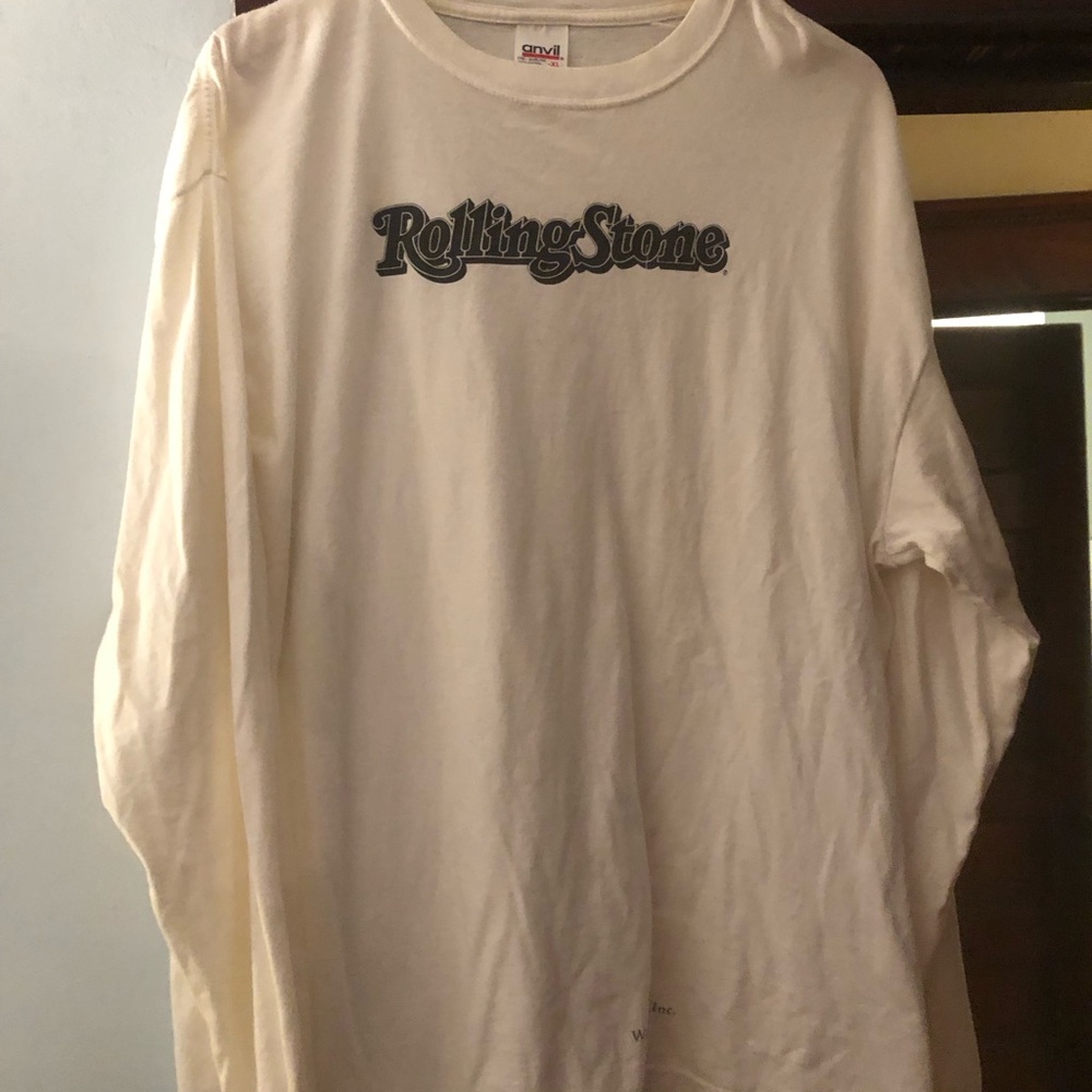 Vintage Anvil the Rolling Stones Graphic Long Sleeve Tee - Cream